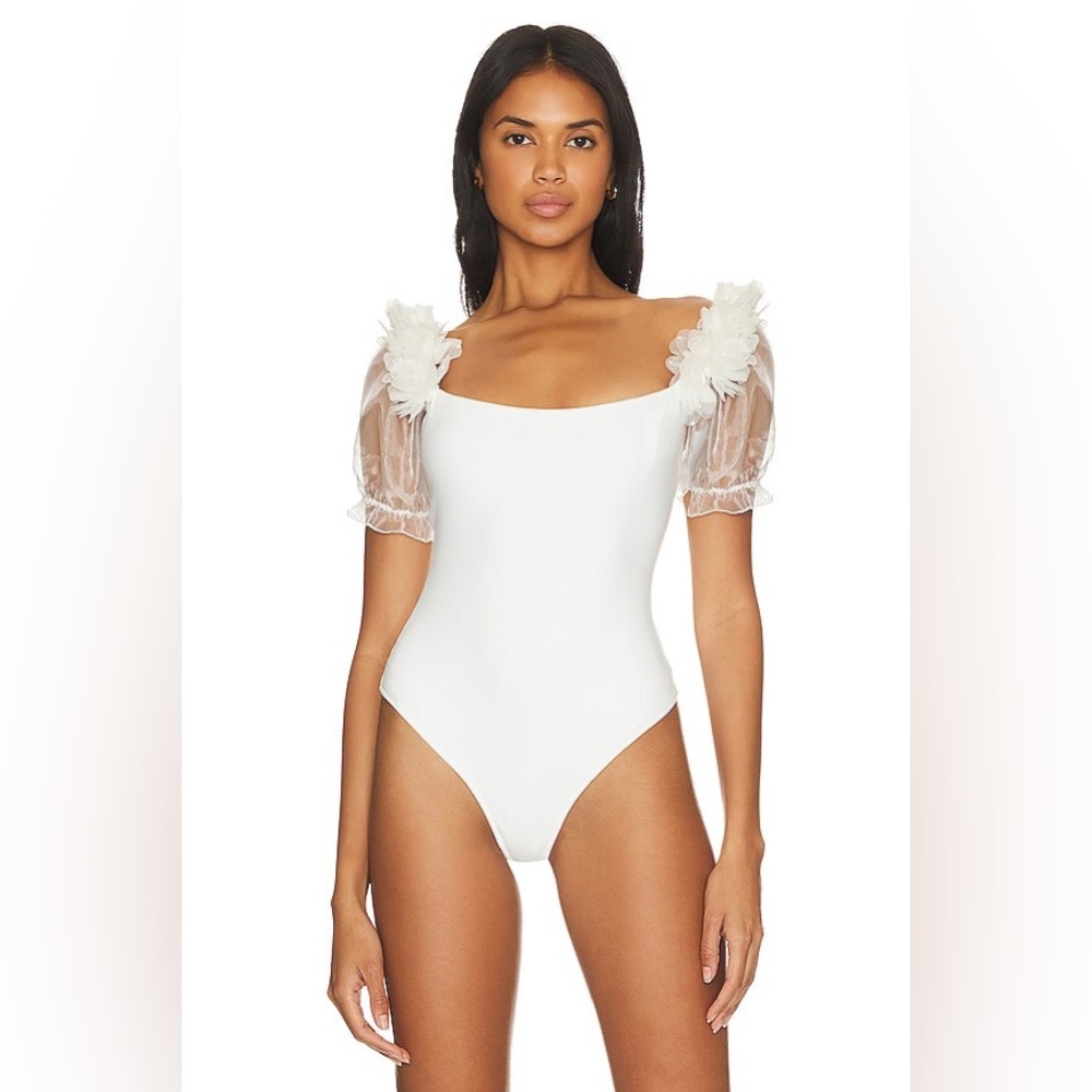 REVOLVE X Intimately Free People Pretty Petals Bodysuit in Ivory